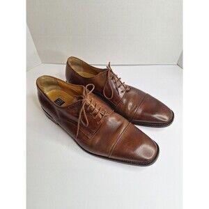 Saks Fifth Avenue Brown Italian Leather Lace Up Oxfords Mens Sz 13 Dressy Preppy